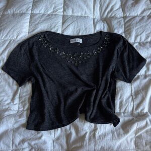 Abercrombie & Fitch Jeweled Statement Crop Tee